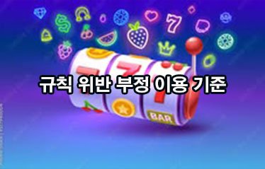 규칙 위반 부정 이용 기준
